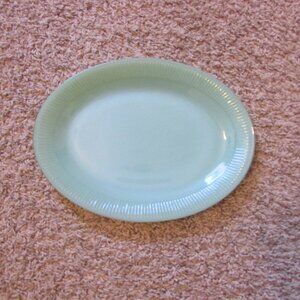 Vintage Fire King Jane Ray Jadelite Oven Glass Dinner Plate 12" Oval Platter